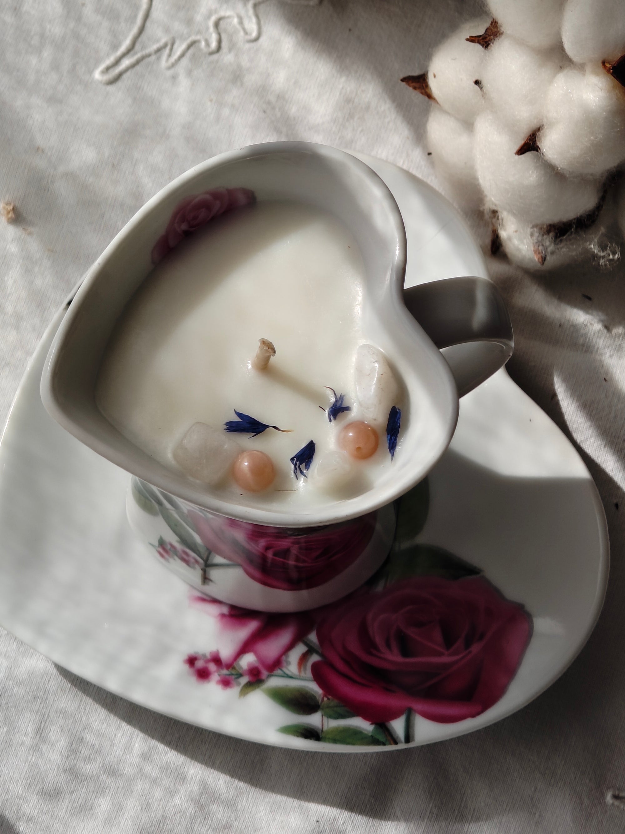 Cœur Tendre — bougie Cancer à la pierre de lune