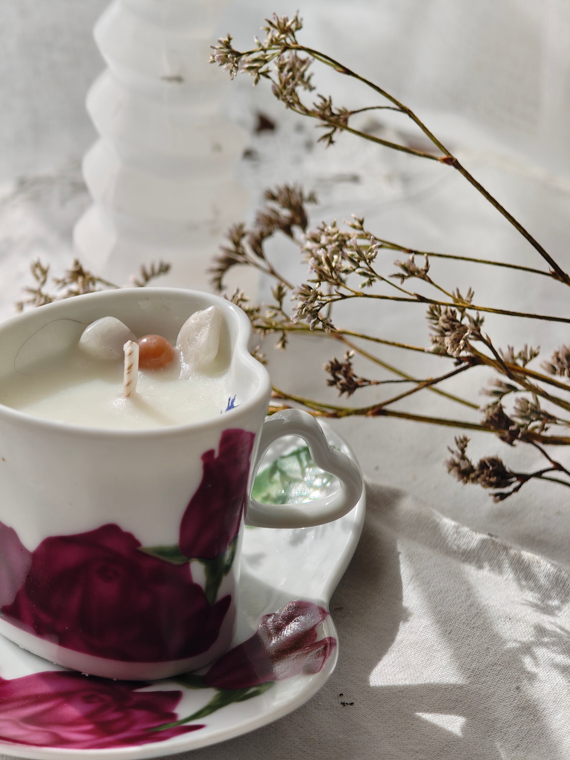 Cœur Tendre — bougie Cancer à la pierre de lune