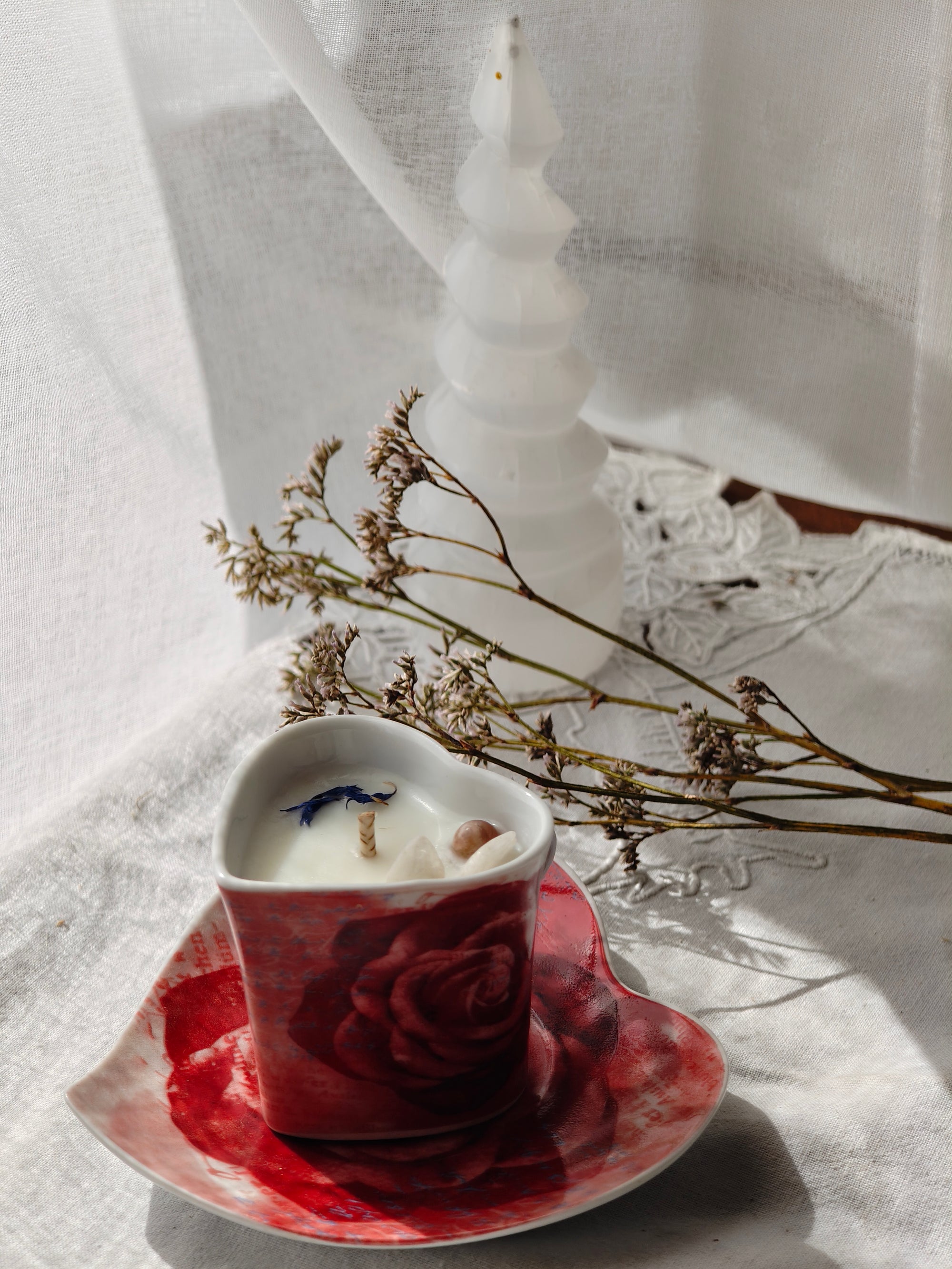 Cœur Tendre — bougie Cancer à la pierre de lune