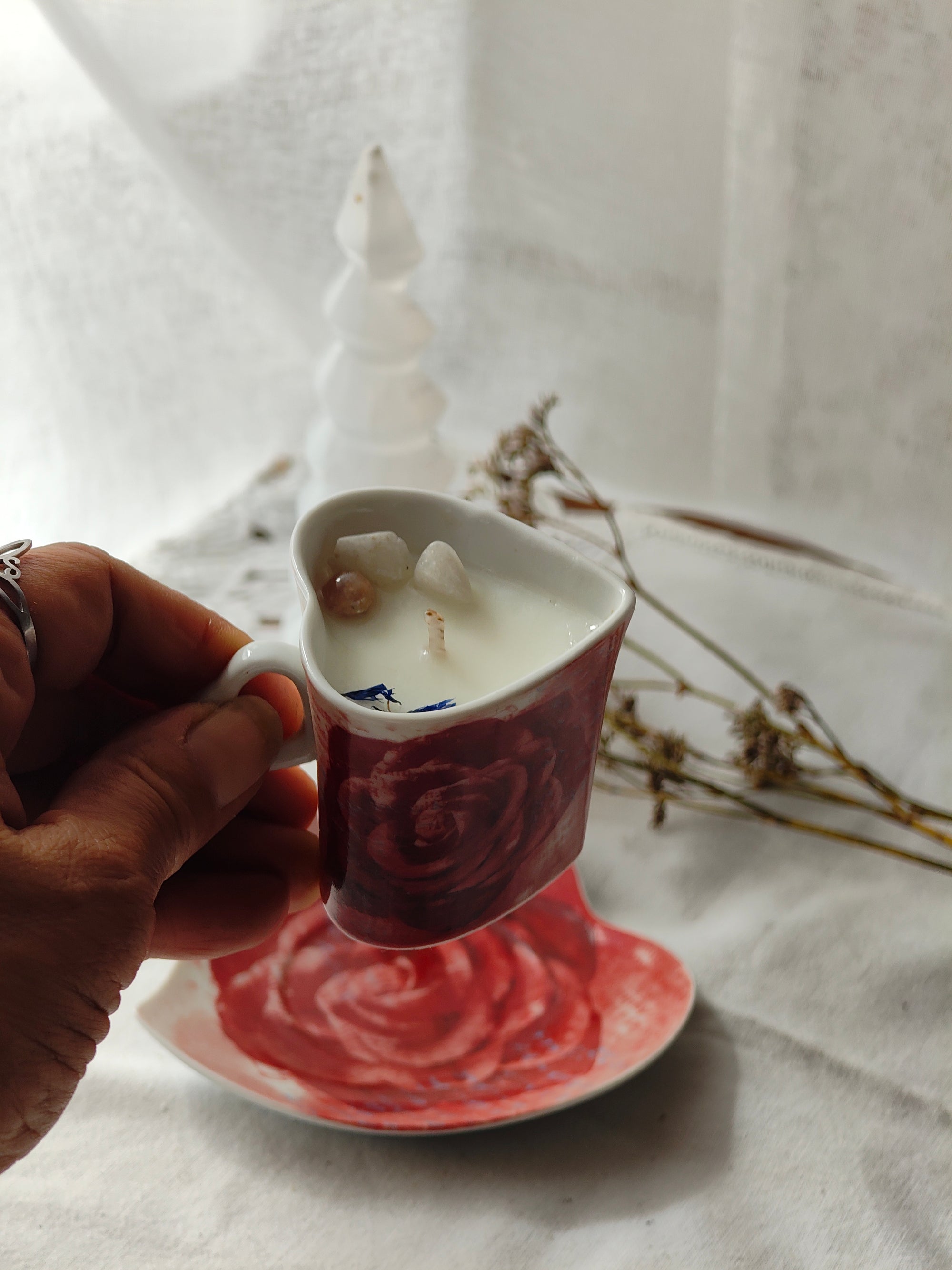 Cœur Tendre — bougie Cancer à la pierre de lune