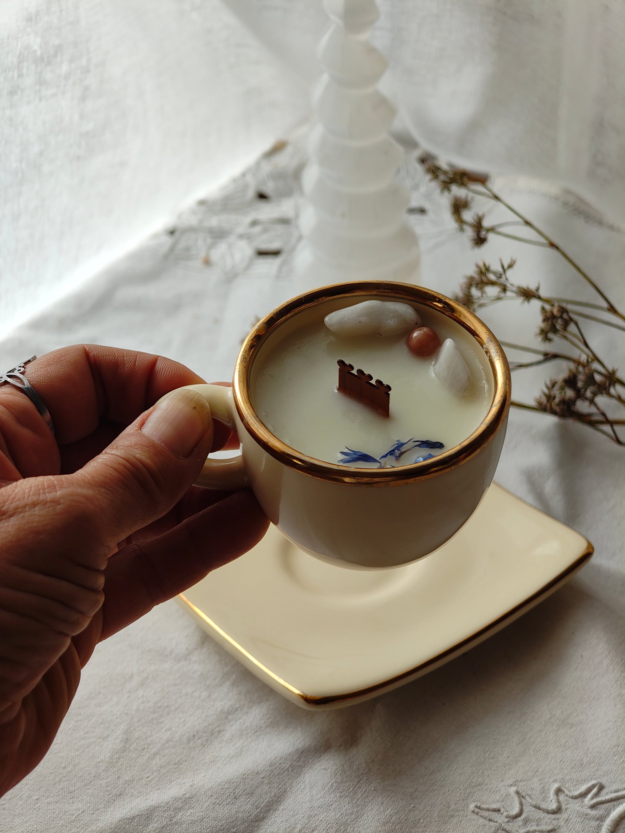 Cœur Tendre — bougie Cancer à la pierre de lune