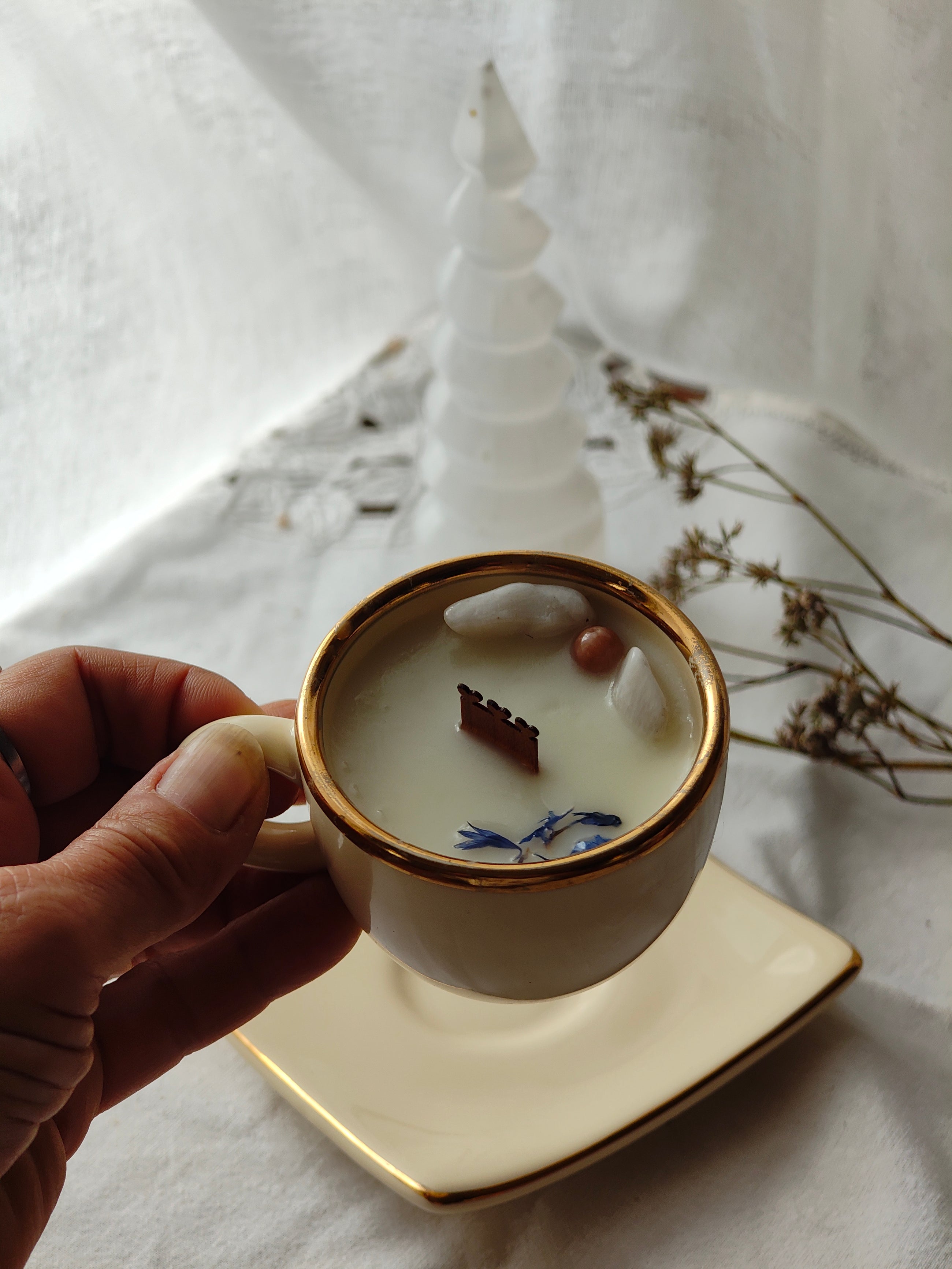 Cœur Tendre — bougie Cancer à la pierre de lune