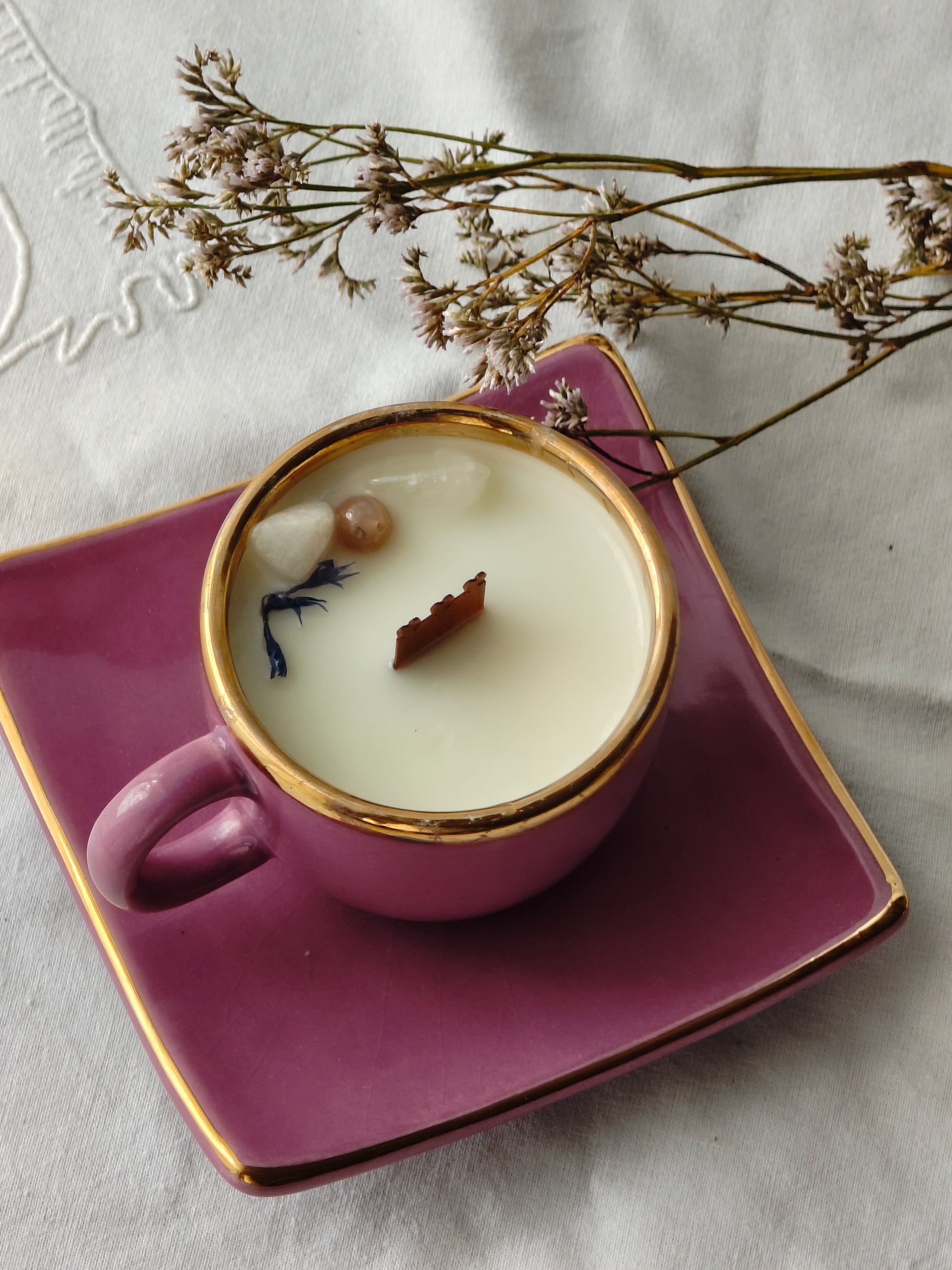 Cœur Tendre — bougie Cancer à la pierre de lune