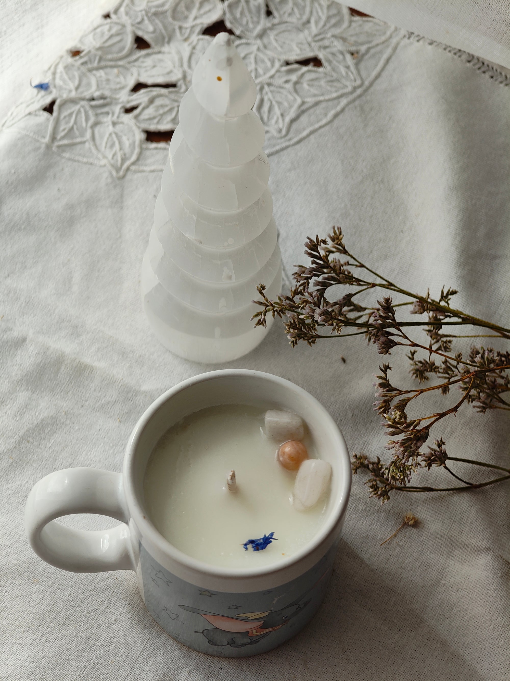 Cœur Tendre — bougie Cancer à la pierre de lune
