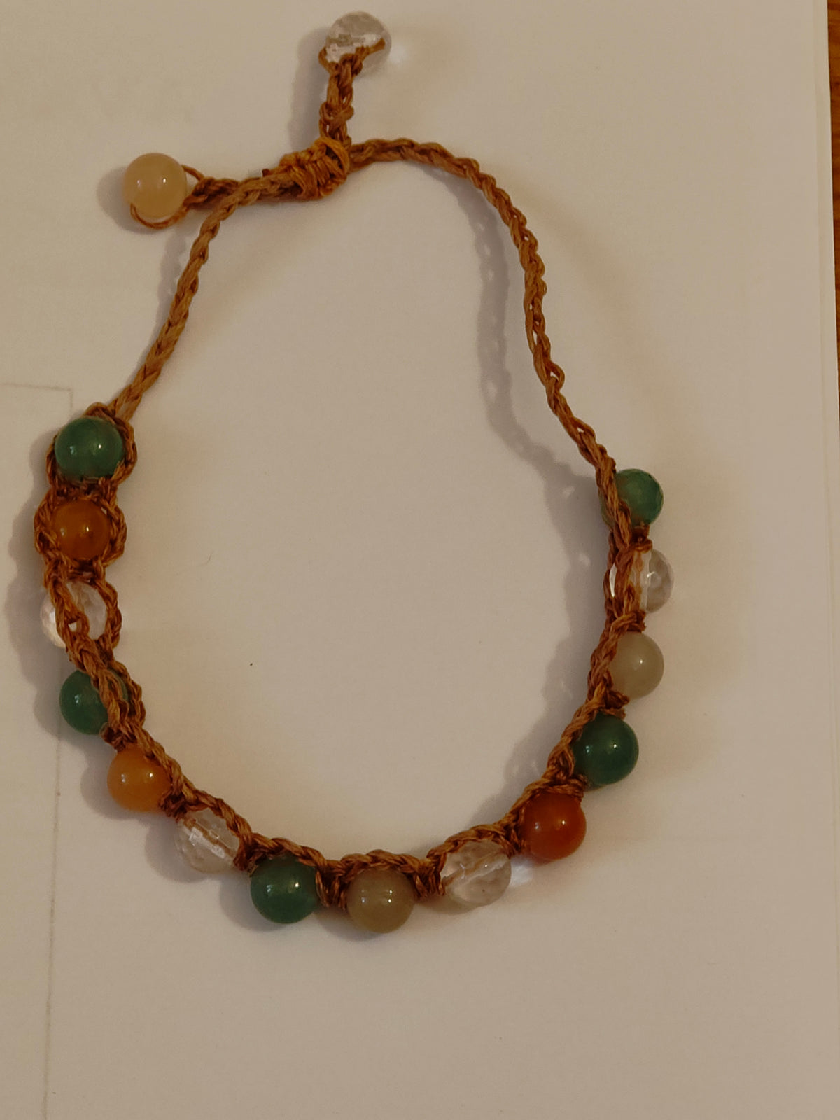 Bracelet Vierge – Aventurine verte, Calcédoine & Cristal de roche