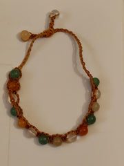 Bracelet Vierge – Aventurine verte, Calcédoine & Cristal de roche