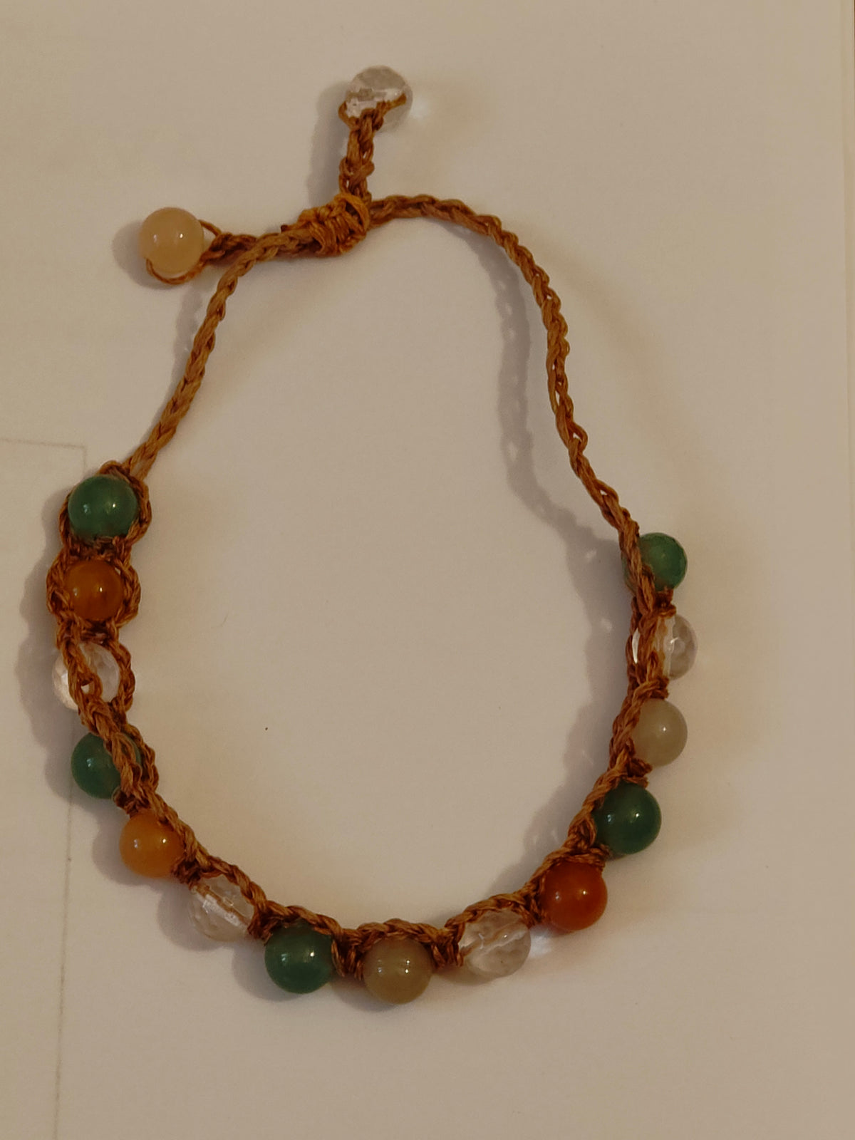 Bracelet Vierge – Aventurine verte, Calcédoine & Cristal de roche
