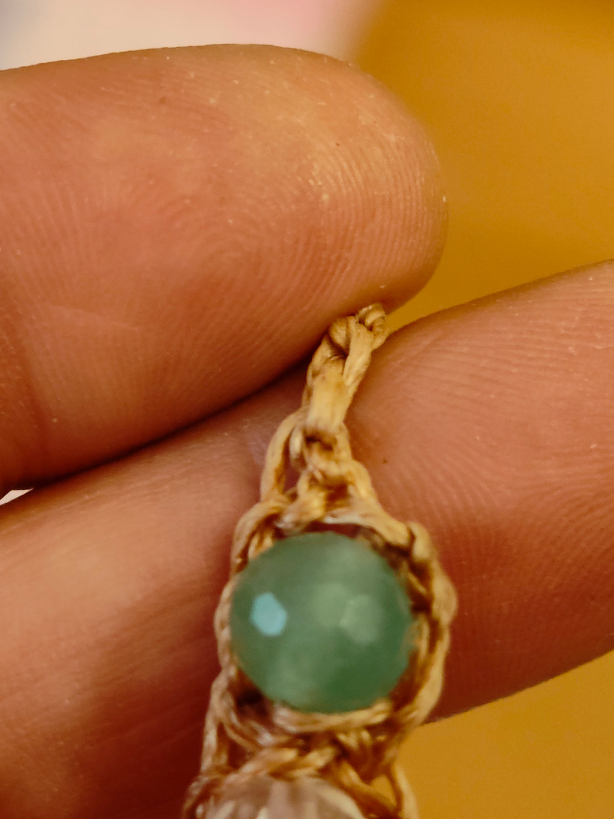 Bracelet Vierge – Aventurine verte, Calcédoine & Cristal de roche