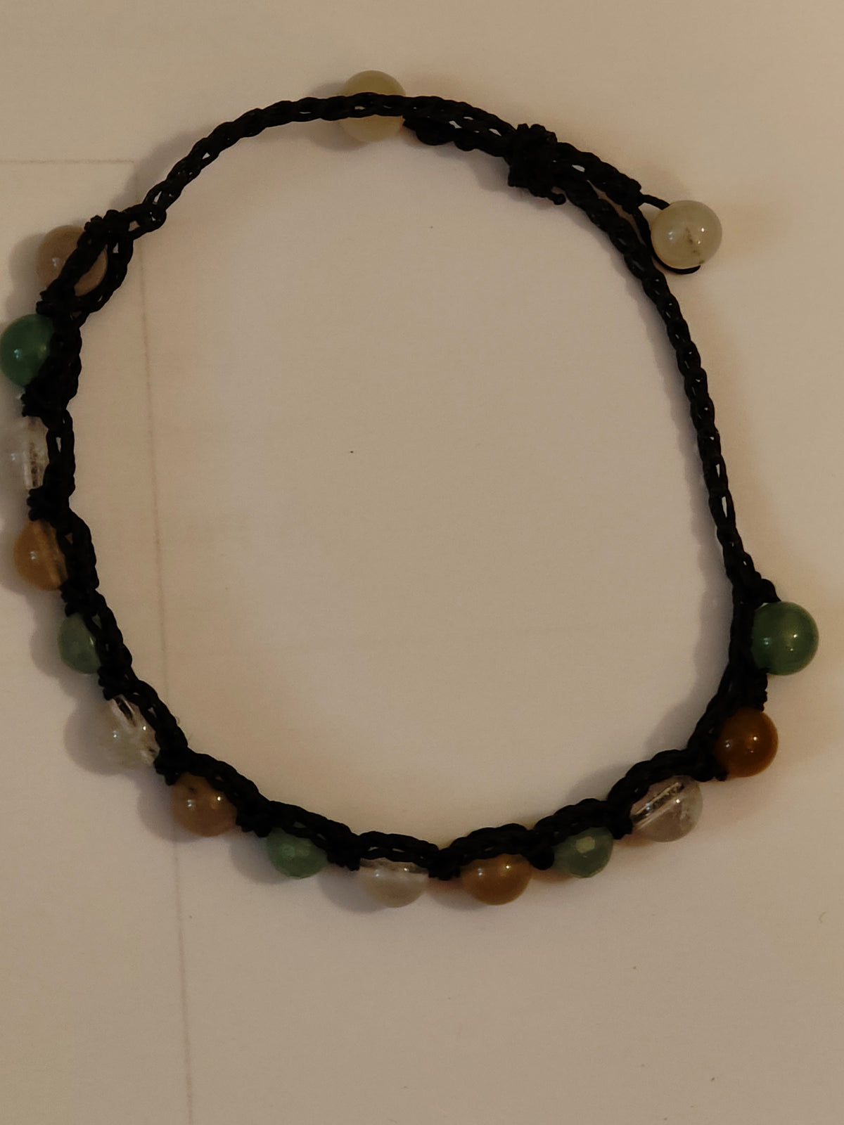 Bracelet Vierge – Aventurine verte, Calcédoine & Cristal de roche
