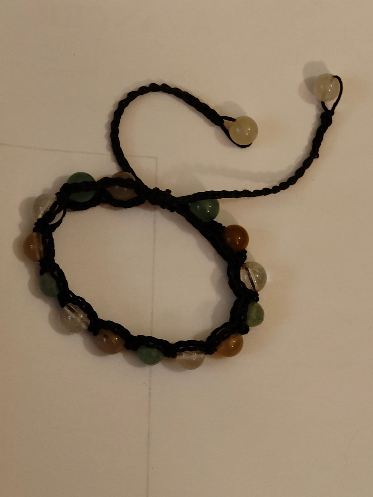 Bracelet Vierge – Aventurine verte, Calcédoine & Cristal de roche