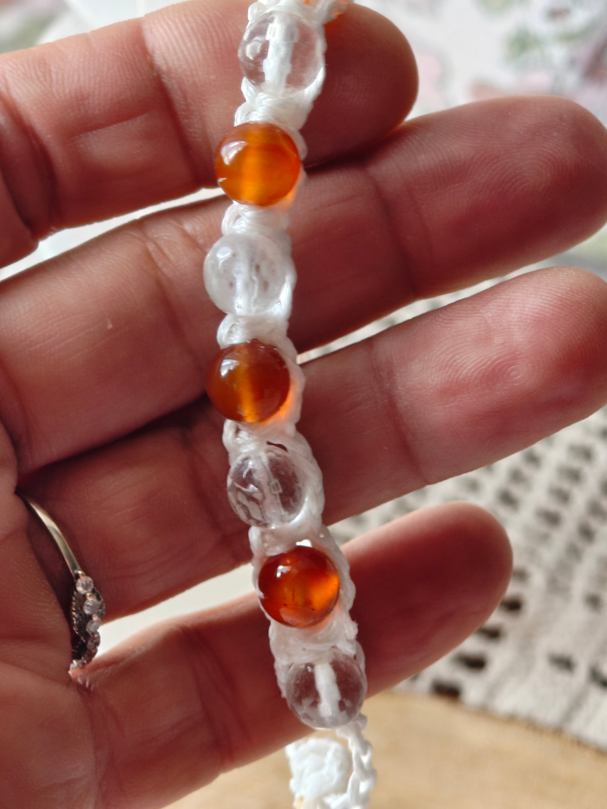 Bracelet Élan vital – Cornaline & Cristal de roche