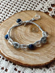 Bracelet Petit Gardien – Labradorite, Lapis-lazuli & Cristal de roche