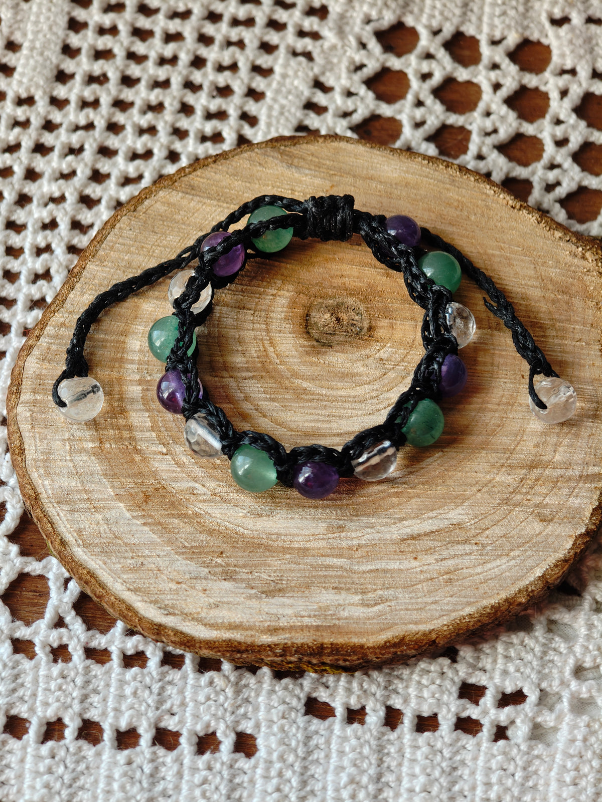 Bracelet Renouveau intérieur – Aventurine verte, Améthyste & Cristal de roche