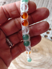 Bracelet Nouveau Souffle – Aventurine verte, Cornaline & Cristal de roche