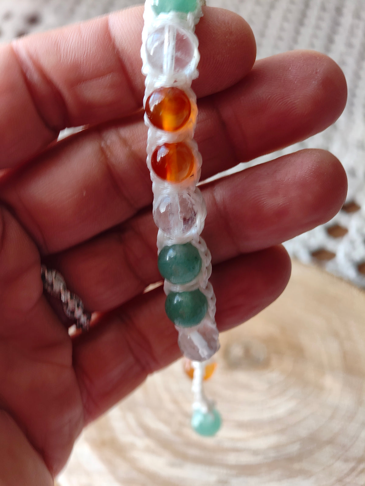 Bracelet Nouveau Souffle – Aventurine verte, Cornaline & Cristal de roche