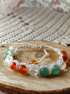 Bracelet Nouveau Souffle – Aventurine verte, Cornaline & Cristal de roche