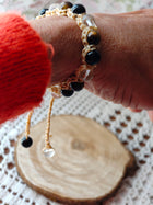 Bracelet Force intérieure – Œil de tigre & Cristal de roche (Copie)