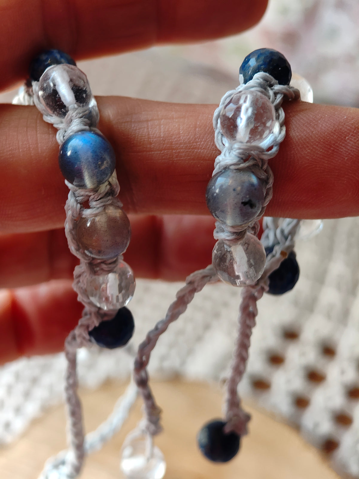 Bracelet Petit Gardien – Labradorite, Lapis-lazuli & Cristal de roche