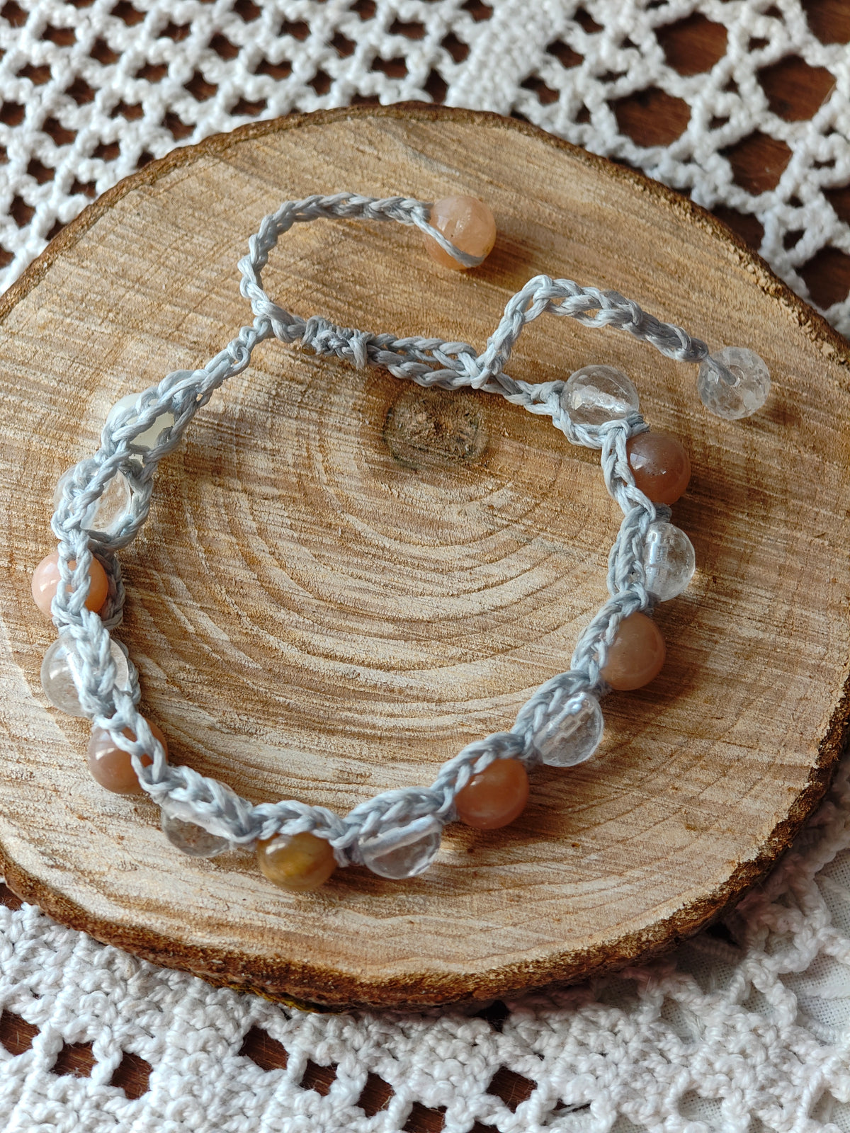Bracelet Nouveau Cycle – Pierre de lune & Cristal de roche