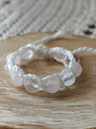 Bracelet Lien du Cœur – Quartz rose & Cristal de roche